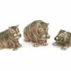 Saturno Sterling Silver with Enamel Hippopotamus Figurines