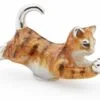 Saturno Sterling Silver with Enamel Miniature Ginger Cat Figurine