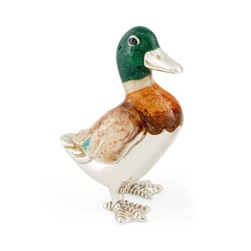 Saturno Sterling Silver with Enamel Standing Green Duck Figurines - Image 3