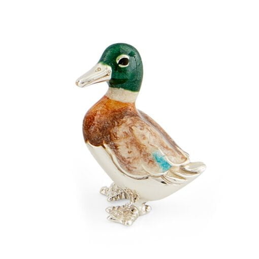 Saturno Sterling Silver with Enamel Standing Green Duck Figurines - Image 4