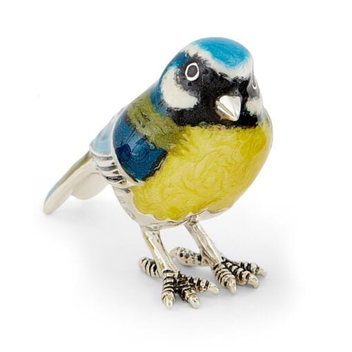 Saturno Sterling Silver with Enamel Blue Tit Figurines - Image 3