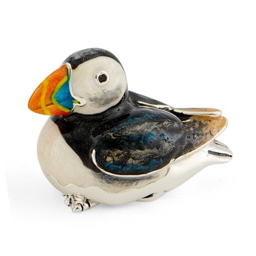 Saturno Sterling Silver with Enamel Puffin Figurines - Image 3