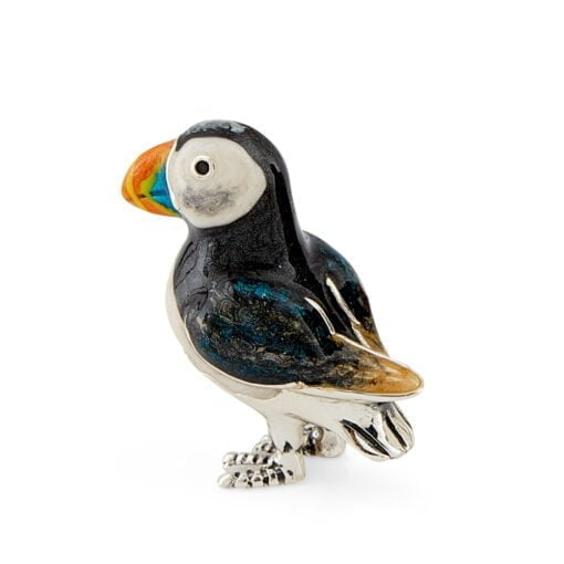 Saturno Sterling Silver with Enamel Puffin Figurines - Image 4