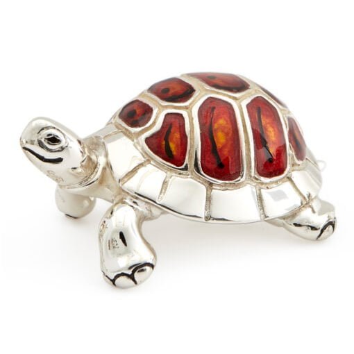 Saturno Sterling Silver with Enamel Red Tortoise Figurines - Image 2