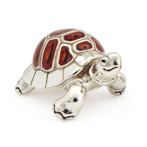 Saturno Sterling Silver with Enamel Red Tortoise Figurines - Image 3