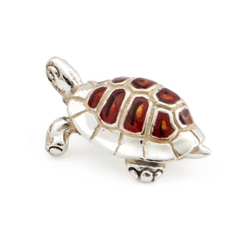 Saturno Sterling Silver with Enamel Red Tortoise Figurines - Image 4