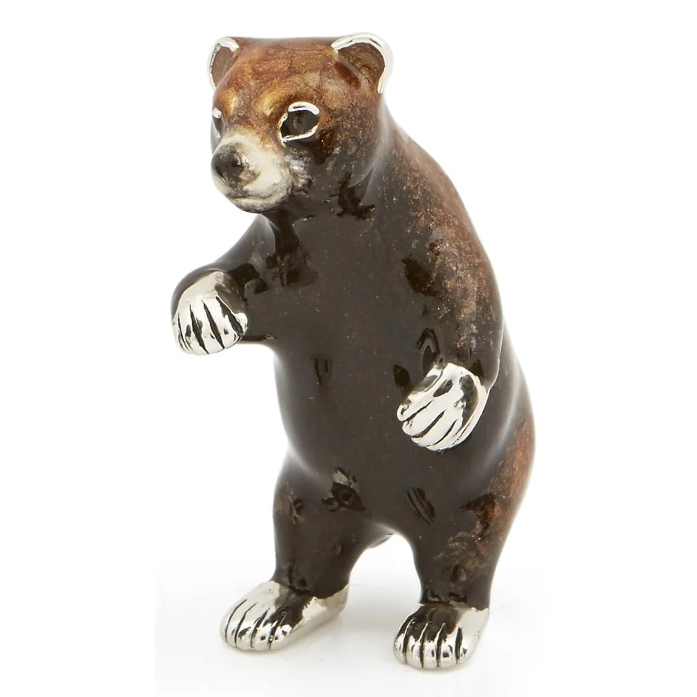 Saturno Sterling Silver with Enamel Grizzly Bear Figurines - Image 2