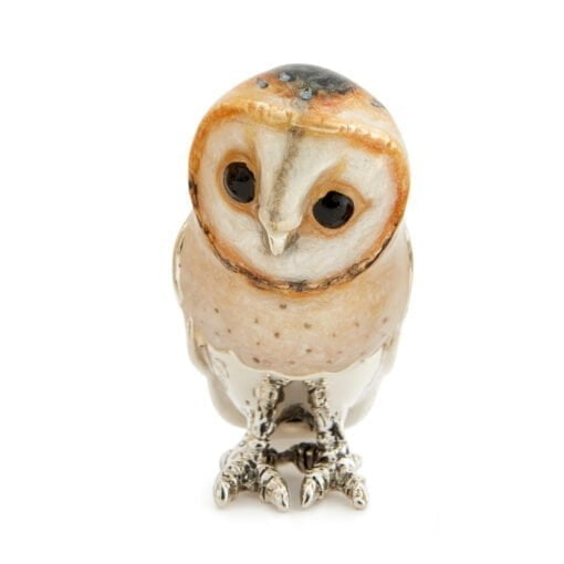 Saturno Sterling Silver with Enamel Barn Owl Figurines - Image 4