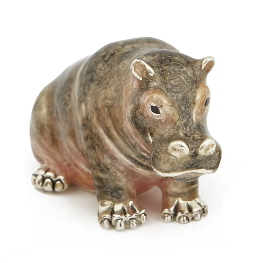Saturno Sterling Silver with Enamel Hippopotamus Figurines - Image 2