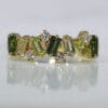Tourmaline, Amethyst, Peridot and Diamond Half Eternity Ring