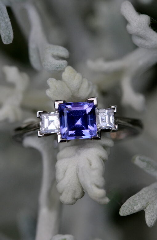 Tanzanite Diamond Three Stone Ring - Image 6