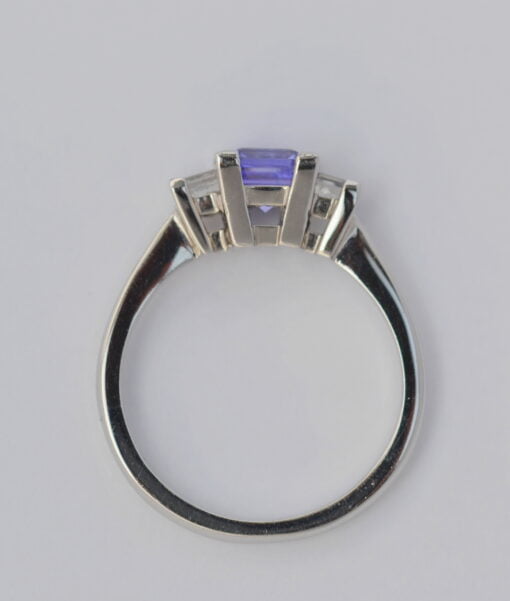 Tanzanite Diamond Three Stone Ring - Image 2