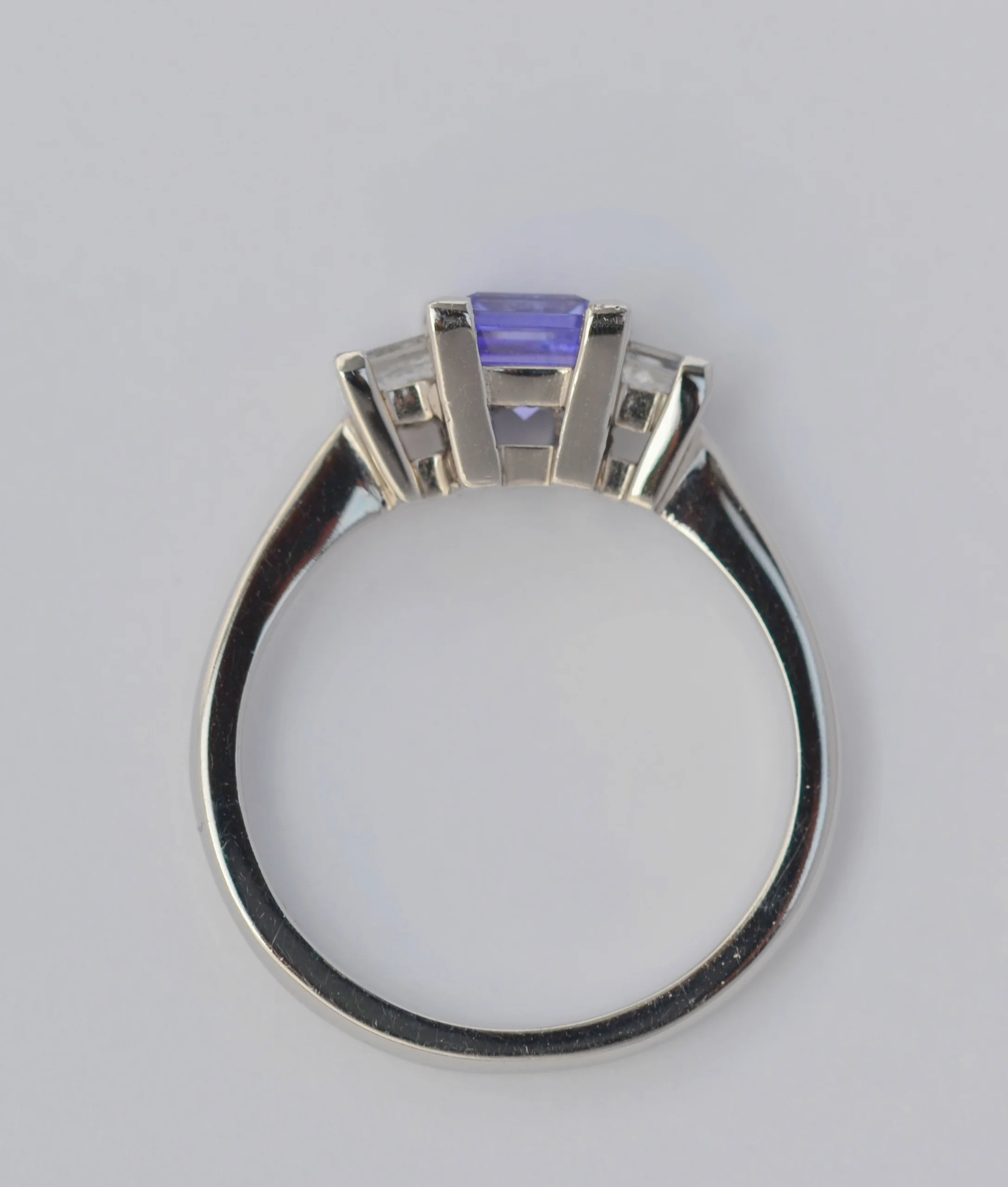 Tanzanite Diamond Three Stone Ring - Image 2