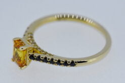 Yellow and Blue Sapphire Yellow Gold Ring