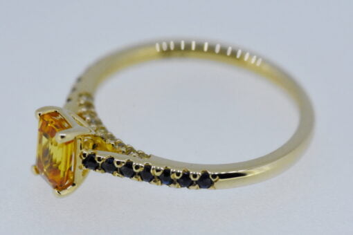 Yellow and Blue Sapphire Yellow Gold Ring
