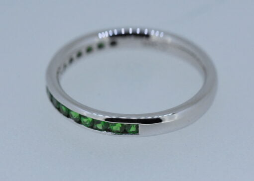 Tsavorite White Gold Half Eternity Ring - Image 4