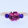 Pink Tourmaline, Amethyst Two Tone Ring