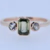 Sapphire Three Stone Rose Gold Ring