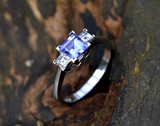 Tanzanite Diamond Three Stone Ring - Image 5