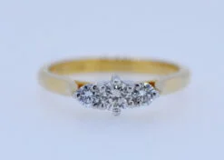 Diamond Set Three Stone Ring