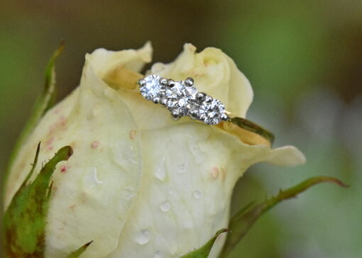 Diamond Set Three Stone Ring - Image 2