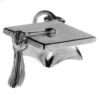silver graduation mortar board charm