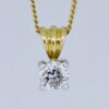 Solitaire Diamond Pendant with 16 inch Chain