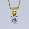 Solitaire Diamond Pendant with 16 inch Chain