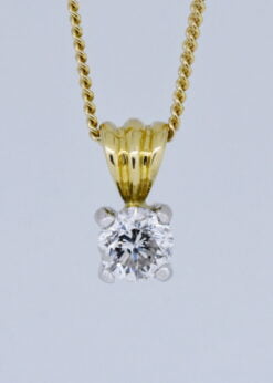 Solitaire Diamond Pendant with Chain