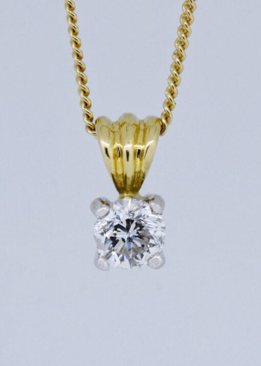 Solitaire Diamond Pendant with Chain