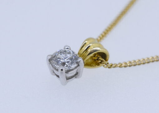 Solitaire Diamond Pendant with Chain - Image 4
