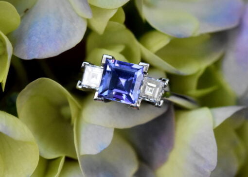 Tanzanite Diamond Three Stone Ring - Image 10