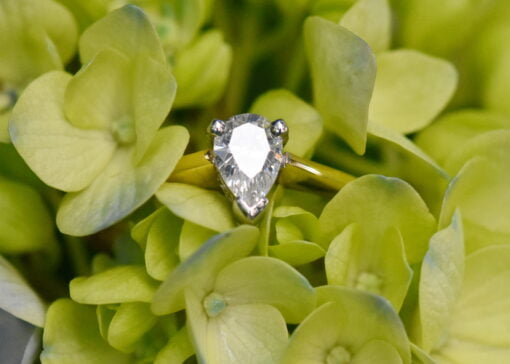 Pear Cut Single Stone Diamond Ring - Image 2