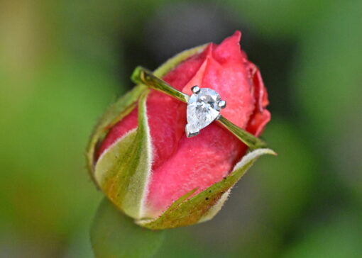 Pear Cut Single Stone Diamond Ring - Image 4