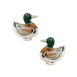 saturno silver duck cufflinks