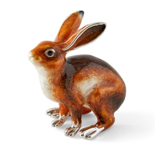 Saturno Silver Crouching Hare Figurines - Image 2