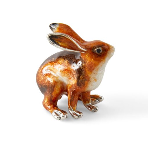 Saturno Silver Crouching Hare Figurines - Image 3