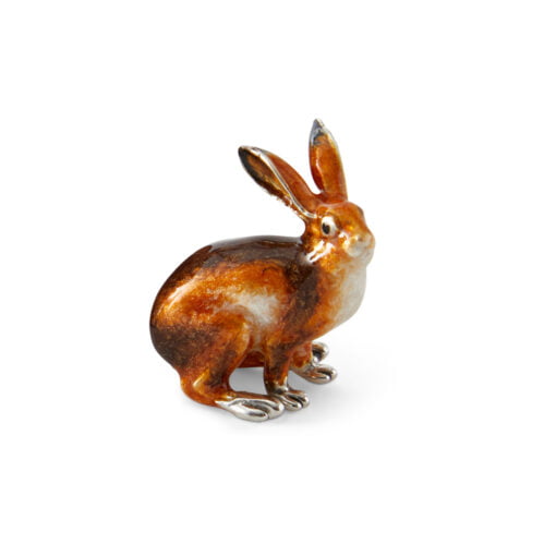 Saturno Silver Crouching Hare Figurines - Image 4