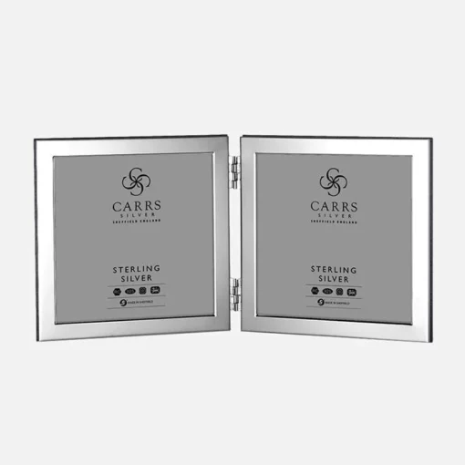 Sterling Silver Square Double 4 x 4 Photograph Frame - Carrs Silver
