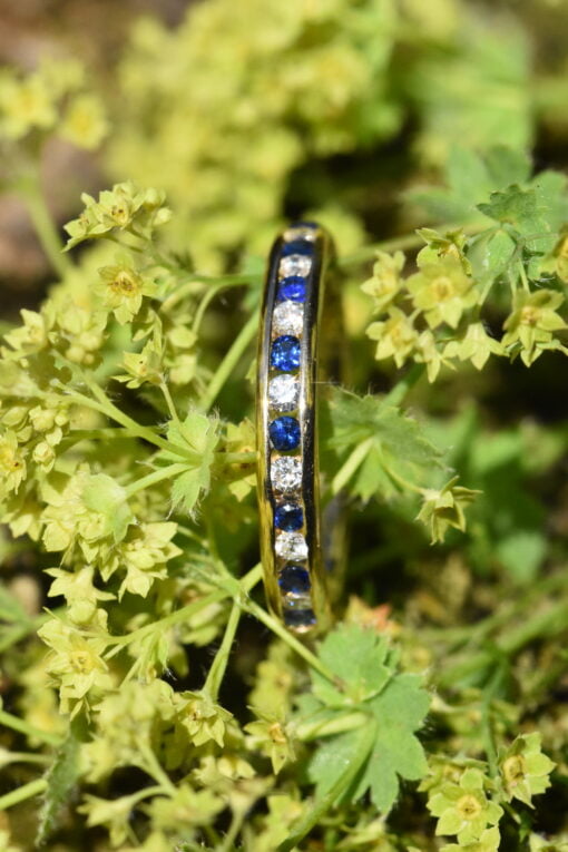 Sapphire and Diamond Half Eternity Ring - Image 2
