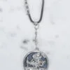 Sterling Silver Round St Christopher Keyring