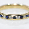 sapphire and diamond half eternity ring