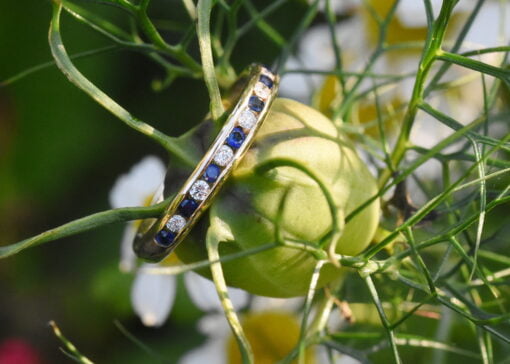 Sapphire and Diamond Half Eternity Ring - Image 3