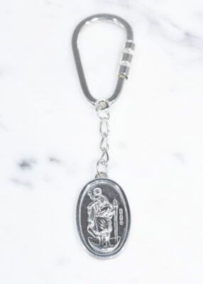 st christopher oval keyring