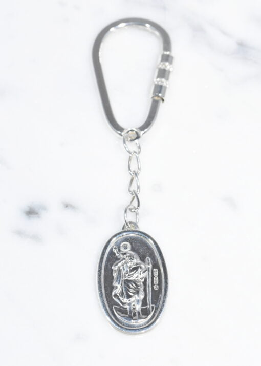 st christopher oval keyring