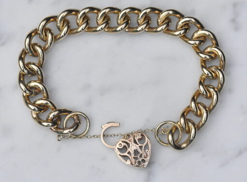 Heavy Yellow Gold Ladies Curb Bracelet