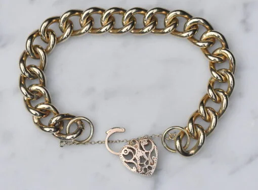 Heavy Yellow Gold Ladies Curb Bracelet