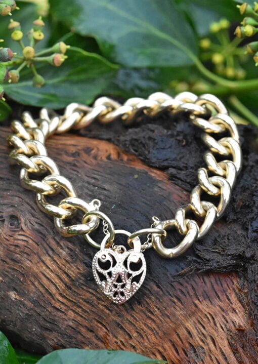 Heavy Yellow Gold Ladies Curb Bracelet - Image 2