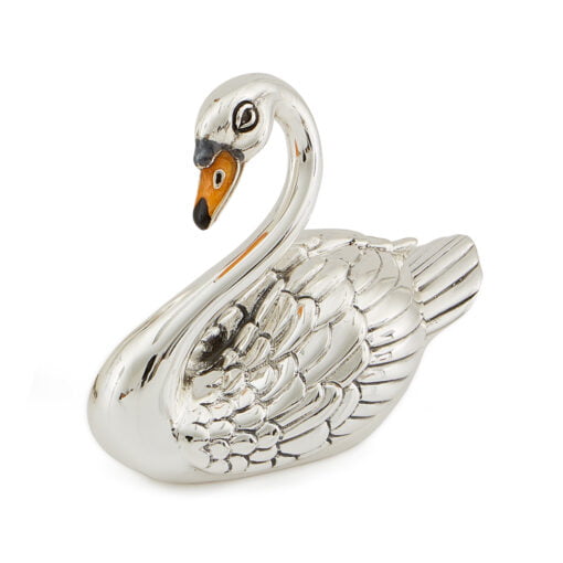 Saturno Silver and Enamel Swan Figurines - Image 2