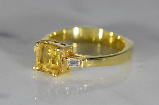 Citrine and Diamond Yellow Gold Ring - Image 2